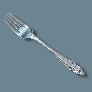 Gorham Stainless Steel Pierced Baroque 7.5in Dinner Fork Ornate Scroll